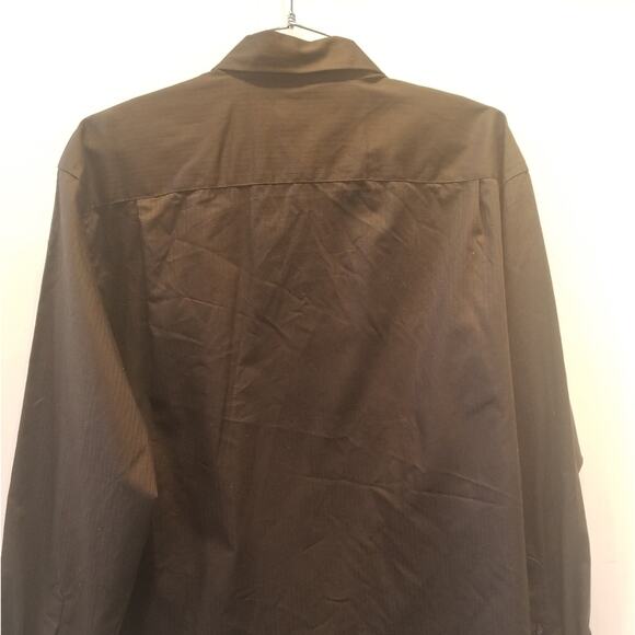 Van Heusen Brown Button Down Men's Dress Shirt - Picture 5 of 7